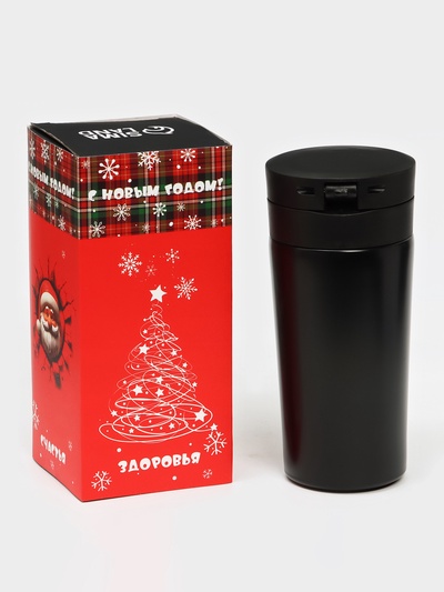 Термокружка Мастер К Style, 380 мл, сохраняет тепло 8 ч, с ситечком, нержавеющая сталь, чёрная