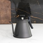 Кофейник из нержавеющей стали с длинным носиком «Пуровер», 1,2 л, 304 сталь, цвет чёрный - фото 4300636