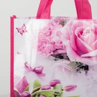 Сумка хозяйственная, отдел без молнии, цвет малиновый/белый - Фото 4