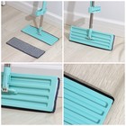 Швабра с отжимом и водосгоном Доляна, 2 насадки из микрофибры 35×11 см, стальная ручка 126 см - Фото 3