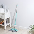 Швабра с отжимом и водосгоном Доляна, 2 насадки из микрофибры 35×11 см, стальная ручка 126 см - Фото 2