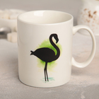 Кружка-хамелеон керамическая «Фламинго», 350 мл, цвет белый - Фото 2