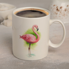 Кружка-хамелеон керамическая «Фламинго», 350 мл, цвет белый - Фото 1
