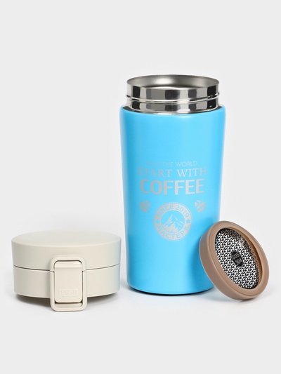 Термокружка Coffee, 380 мл, сохраняет тепло 8 ч, с ситечком