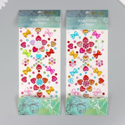 Наклейка-стразы «Розочки и бантики», 25×10 см, МИКС