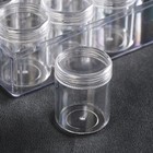 Шкатулка пластик для мелочей "Круг" прозрачная набор 12в1 4,8х3,7х3,7 см 5,5х12х16 см - фото 7159531