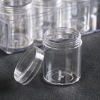 Шкатулка пластик для мелочей "Круг" прозрачная набор 12в1 4,8х3,7х3,7 см 5,5х12х16 см - фото 7159532