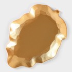 Блюдо для фруктов Доляна «Золотой лист», 25×18×2 см, цвет золотой - фото 4300669