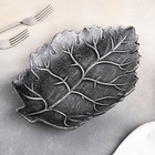 Блюдо для фруктов Доляна «Винтажный лист», 27×18×3 см, цвет серый - Фото 2