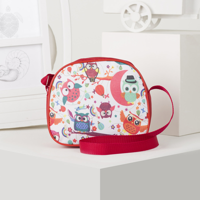 Сумка детская, отдел на молнии, цвет белый/красный