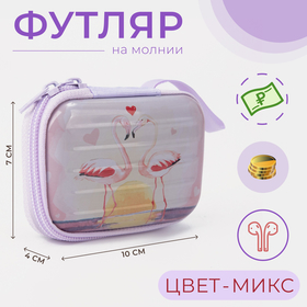 Футляр для монет/наушников на молнии, цвет МИКС 4644198