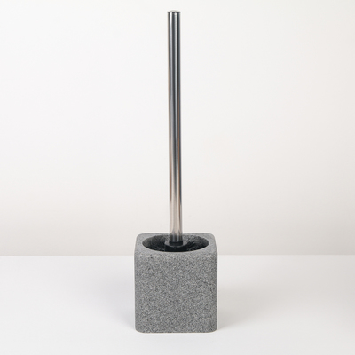 Ёрш для унитаза с подставкой «Гранит», 10×10×36 см, цвет серый