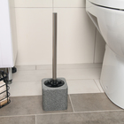 Ёрш для унитаза с подставкой «Гранит», 10×10×36 см, цвет серый - Фото 2