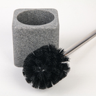 Ёрш для унитаза с подставкой «Гранит», 10×10×36 см, цвет серый - Фото 3