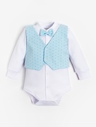 Боди Крошка Я «Костюм», рост 86-92 см, белое/голубое - Фото 3