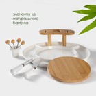 Набор для канапе и нарезки BellaTenero, 8 предметов: блюдо d=29.8 см, доска для нарезки, 2 ножа, 4 шпажки, фарфор, белый - Фото 2