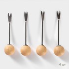 Набор для канапе и нарезки BellaTenero, 8 предметов: блюдо d=29.8 см, доска для нарезки, 2 ножа, 4 шпажки, фарфор, белый - Фото 7