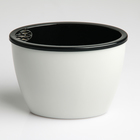 Кашпо овальное «Глянец» 14х8,7х10 см, цвет Черно-белый - Фото 1
