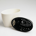 Кашпо овальное «Глянец» 14х8,7х10 см, цвет Черно-белый - Фото 2