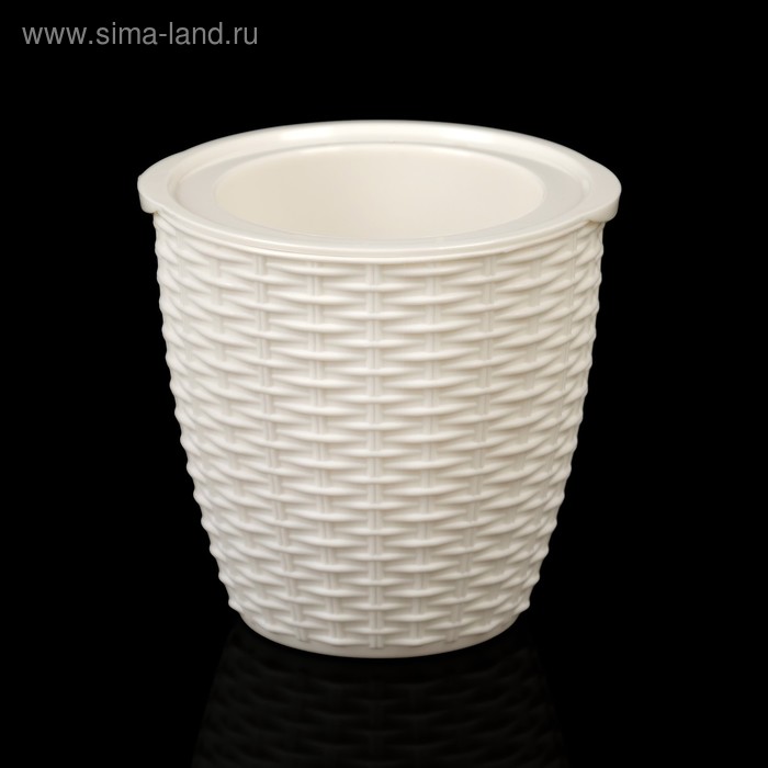 Кашпо «Вязание» 11,6х11,1х10,6 см, цвет Белый - Фото 1