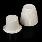 Кашпо «Вязание» 11,6х11,1х10,6 см, цвет Белый - Фото 3