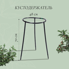 Кустодержатель, d = 48 см, h = 70 см, ножка d = 2 см, пластик, чёрный «Роза»