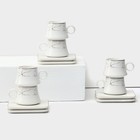 Набор кофейный «Мейси», 12 предметов: 6 чашек 100 мл, 6 блюдец d=11 см, керамика, белый - Фото 1