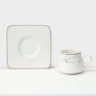 Набор кофейный «Мейси», 12 предметов: 6 чашек 100 мл, 6 блюдец d=11 см, керамика, белый - Фото 4