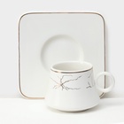 Набор кофейный «Мейси», 12 предметов: 6 чашек 100 мл, 6 блюдец d=11 см, керамика, белый - Фото 4