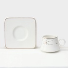 Набор кофейный «Мейси», 12 предметов: 6 чашек 100 мл, 6 блюдец d=11 см, керамика, белый - Фото 5