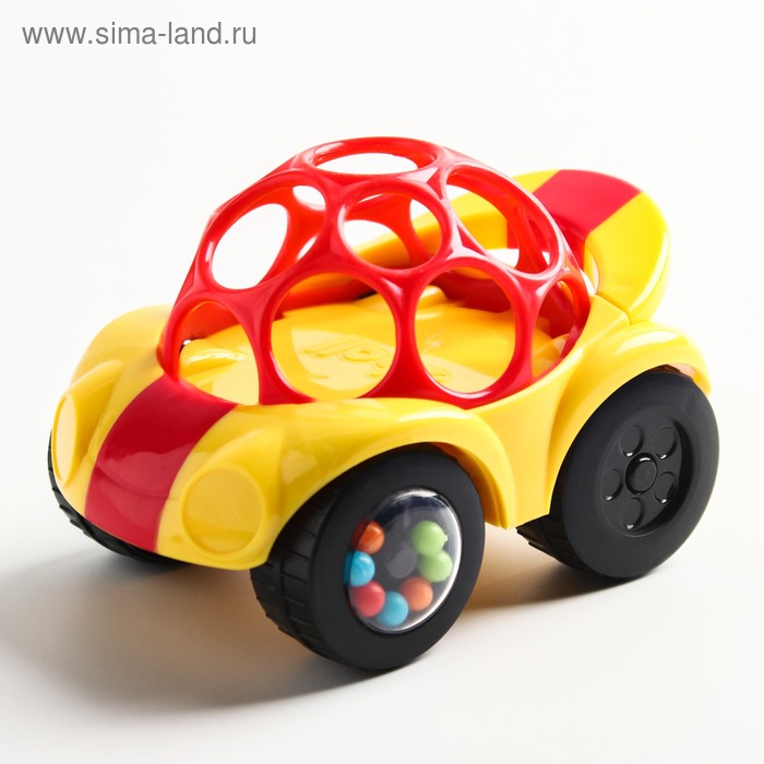 Развивающая игрушка с погремушкой «Машинка», желтая - Фото 1
