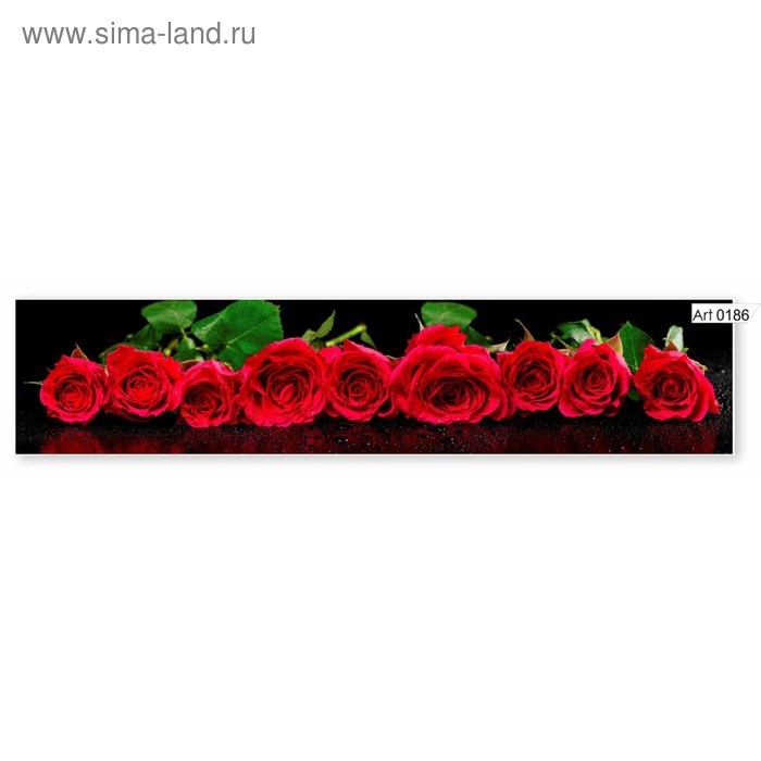 Фартук кухонный МДФ PANDA Красные розы , 0186 - Фото 1