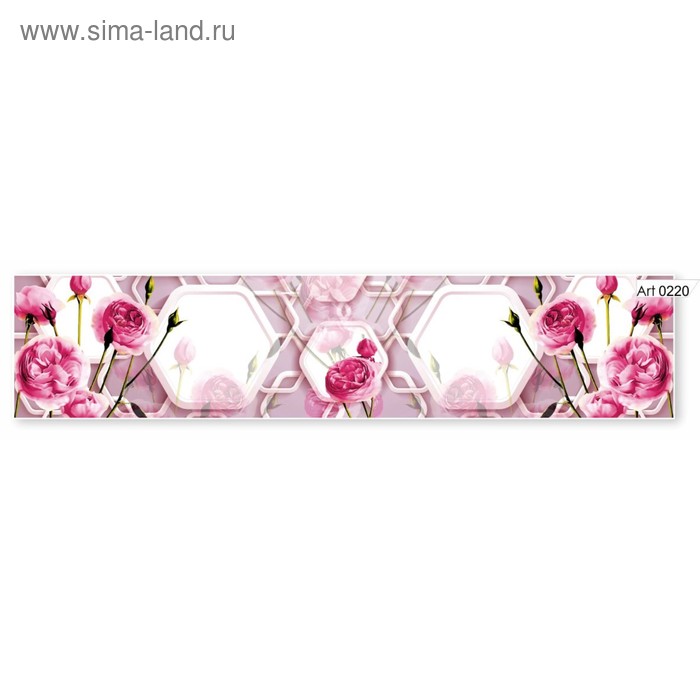 Фартук кухонный МДФ PANDA Розовые розы, 0220 - Фото 1