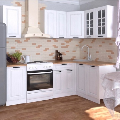 Кухонный гарнитур угловой «Вегас 2», 1600×1400 мм, цвет белый