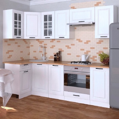 Кухонный гарнитур угловой «Вегас 5», с столешницей, 1000×2400 мм, цвет белый