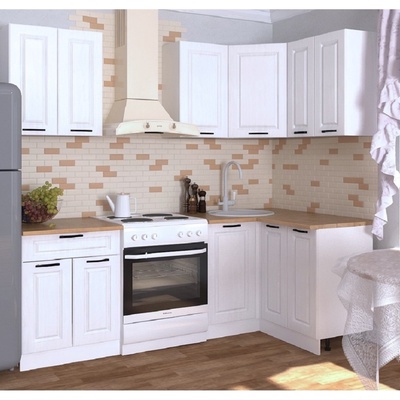 Кухонный гарнитур угловой «Вегас 8», с столешницей, 1600×1200 мм, цвет белый