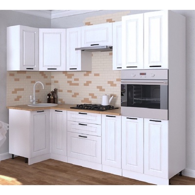 Модульный кухонный гарнитур «Вегас 9», 1000×2500 мм, цвет белый