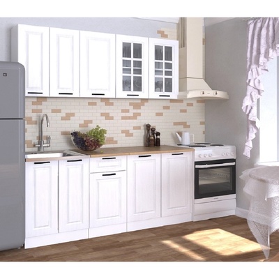 Кухонный гарнитур прямой «Вегас 14» 1800 мм, цвет белый