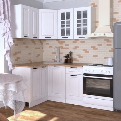 Кухонный гарнитур угловой «Вегас 15» 1200×1400 мм, цвет белый