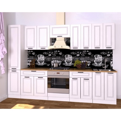 Кухонный гарнитур прямой «Вегас 10» 3000 мм, цвет белый