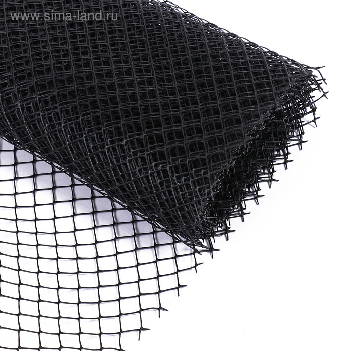 Сетка садовая, 1×10 м ячейка ромб 15×15 мм, пластиковая, чёрная, Greengo, в рулоне