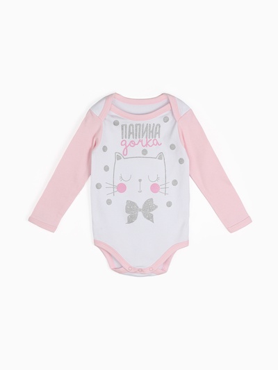 Боди Крошка Я «Папина дочка», рост 80-86 см, цвет белое, розовое