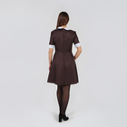 Платье школьное, круглый воротник, юбка клёш, манжеты, р. 48, рост 170 см, цвет коричневый - Фото 2