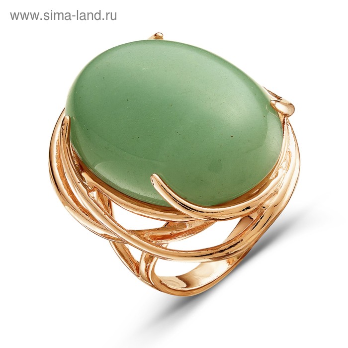 Кольцо в окантовке «Нефрит», позолота, 17,5 размер - Фото 1