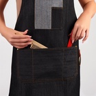 Фартук парикмахерский QF, джинсовый, с карманом, чёрный - Фото 5