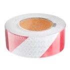 Светоотражающая лента, самоклеящаяся, бело-красная, 5 см × 25 м - Фото 3