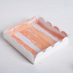 Коробка для печенья, кондитерская упаковка с PVC крышкой, «Вкусно», 13×13×3 см