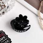 Крабик для волос «Глянец», цветок, 4 см, чёрный (комплект 24 шт) - фото 51949698