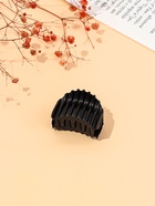 Крабик для волос «Матовый», рубчик, 4 см, чёрный (комплект 12 шт) - фото 57934264