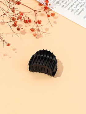 Крабик для волос «Матовый», рубчик, 4 см, чёрный (комплект 12 шт)